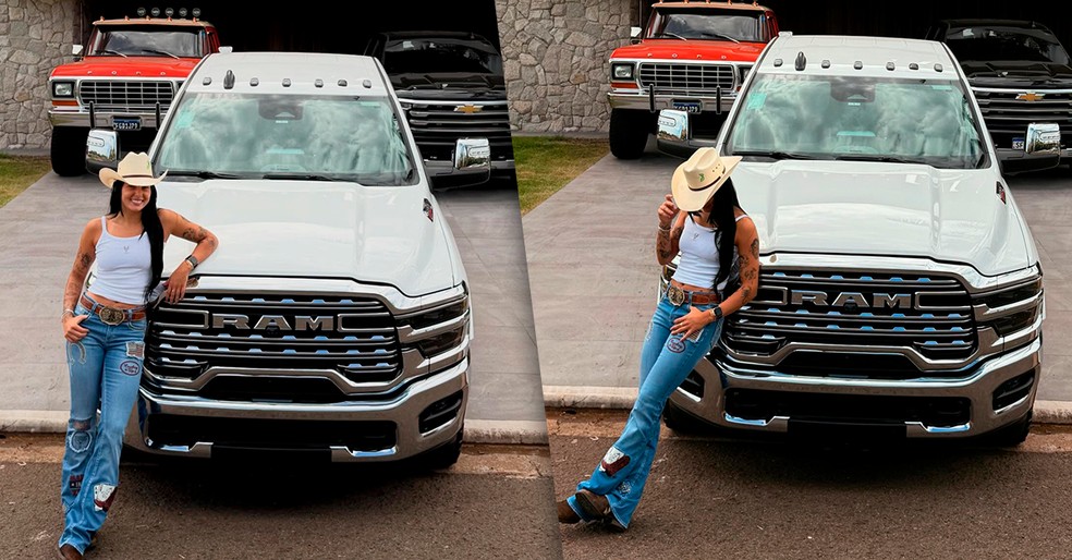 Ana Castela adiciona Dodge Ram à coleção de carros — Foto: Reprodução/Instagram