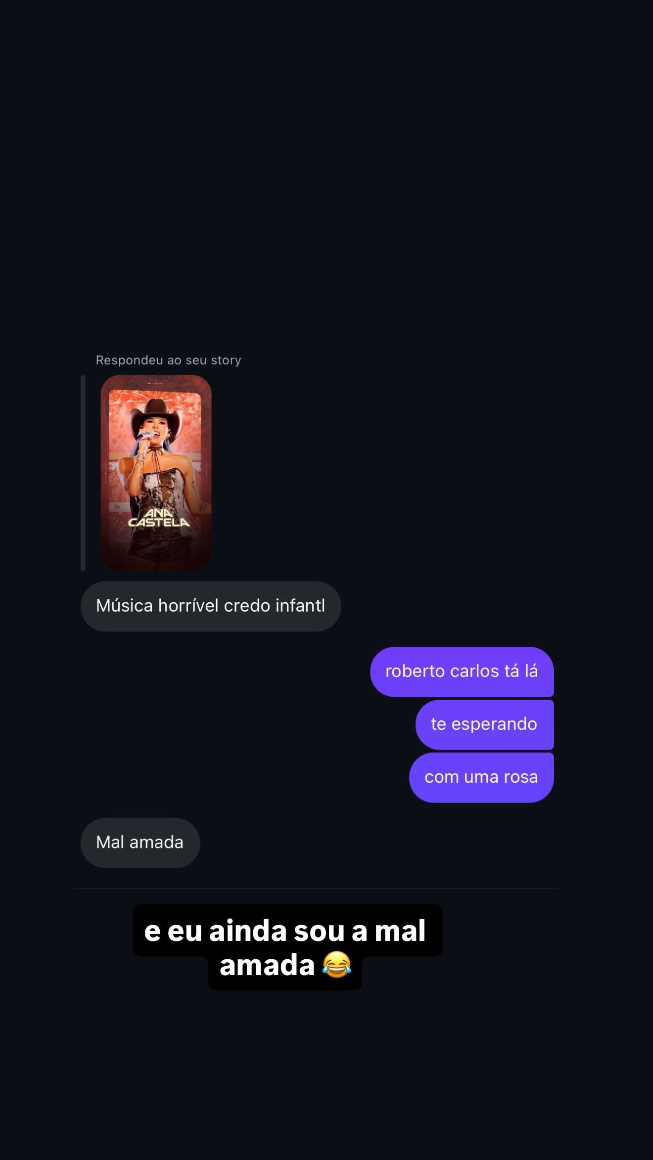 Ana Castela reage a crítica de seguidor e rebate após ser chamada de 'mal-amada'