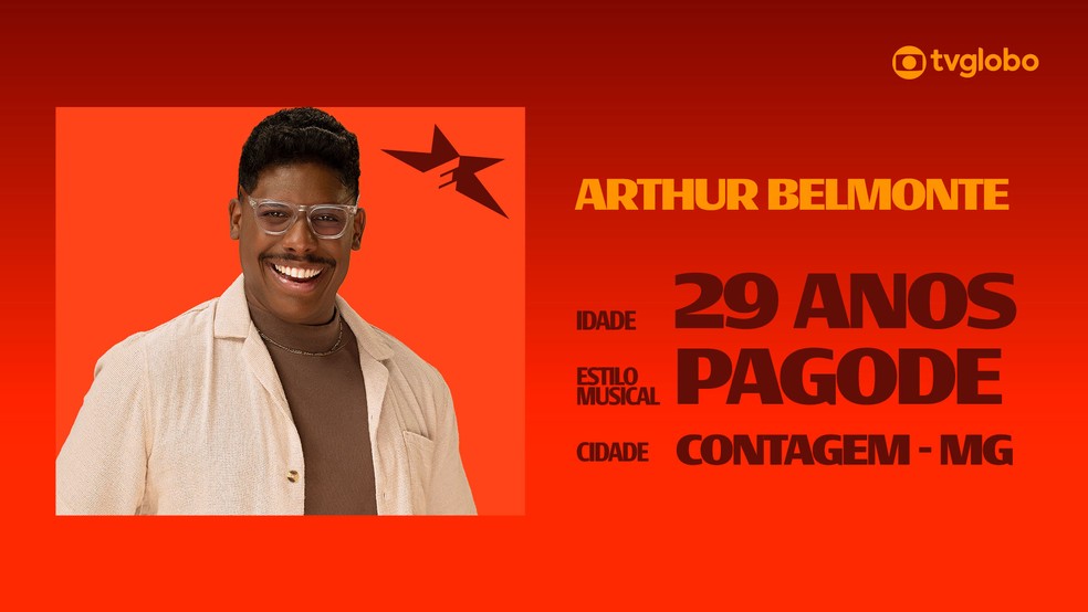Arthur Belmonte é candidato do Pagode do Estrelas da Casa — Foto: Globo
