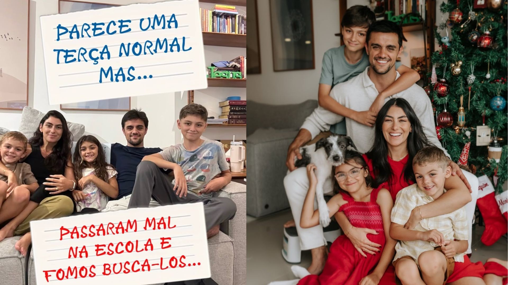 Felipe Simas mostra 'quadrilha de dores' dos filhos e diverte seguidores