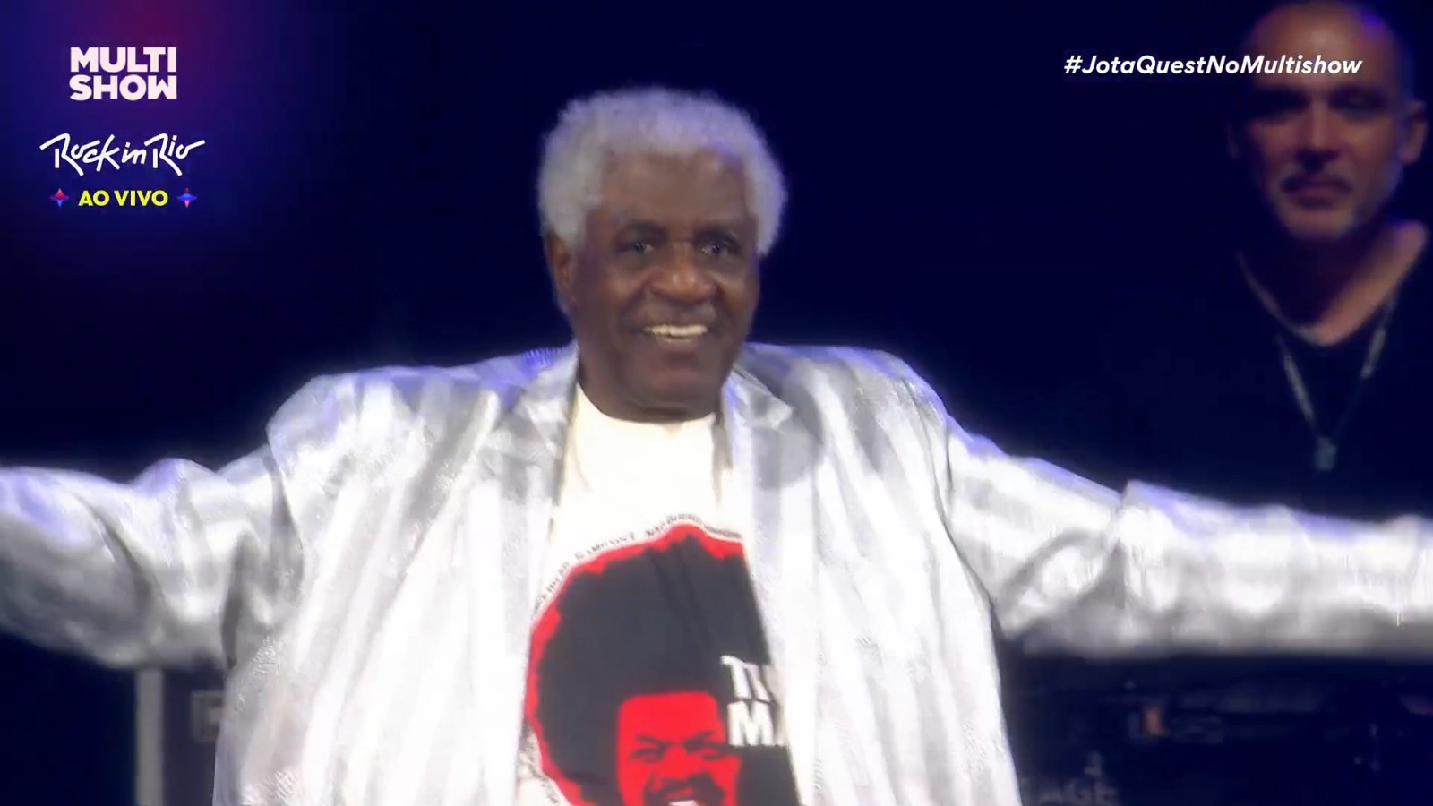 Tony Tornado, aos 96 anos, em performance no Rock in Rio