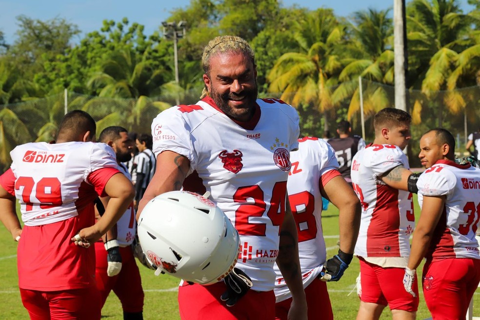 Alan Passos é jogador de futebol americano em Natal — Foto: Reprodução Instagram