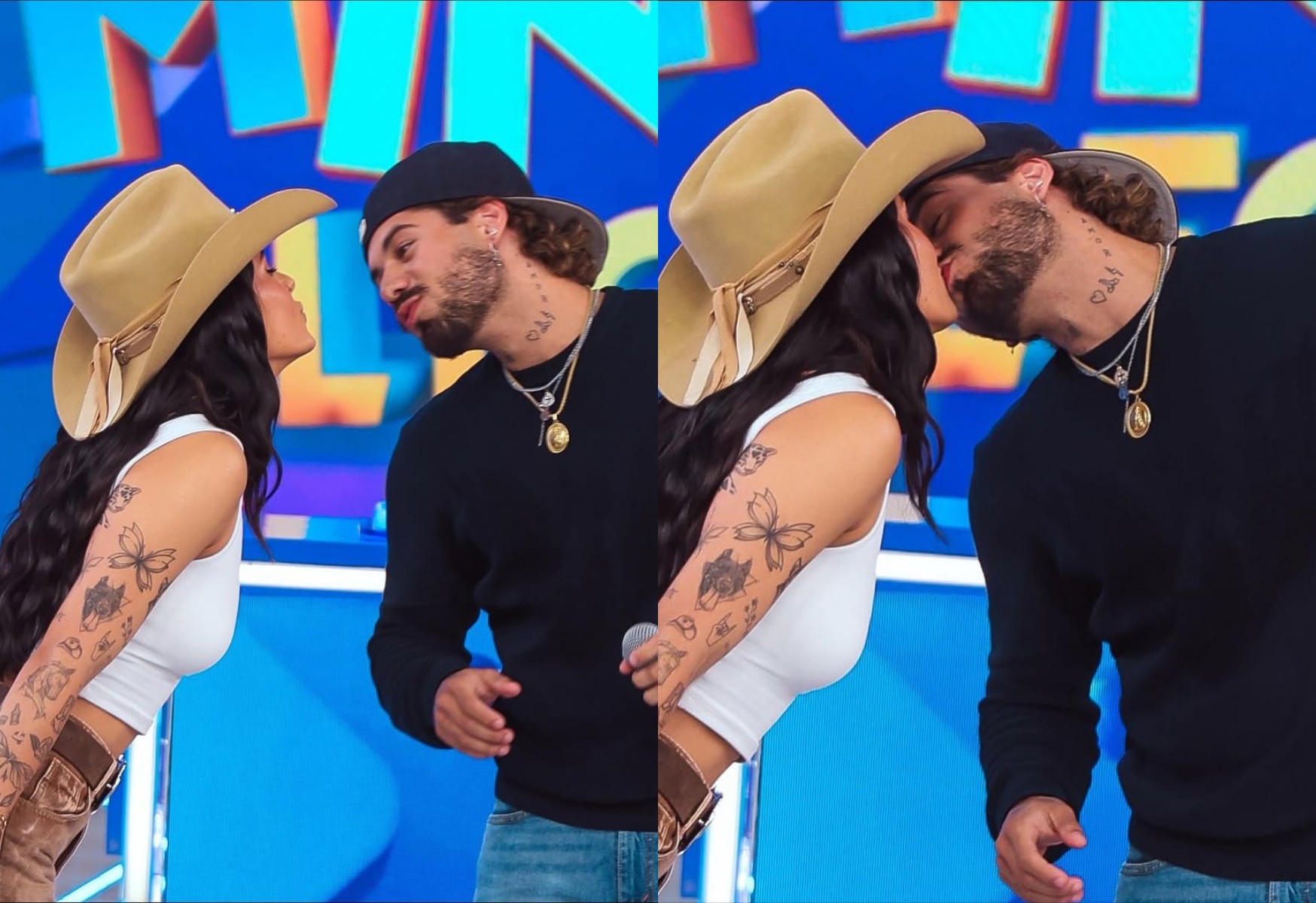 Ana Castela e Zé Felipe se beijam, em meio a rumores de relacionamento