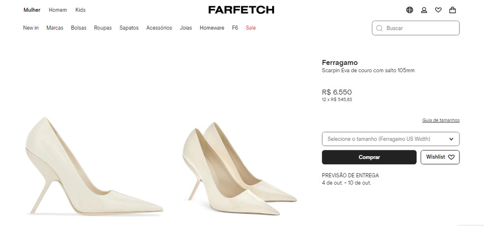 Sophie Charlotte usa scarpins de mais de R$ 6 mil em pré-estreia de 'Meu Nome é Gal' — Foto: Reprodução/Farfetch
