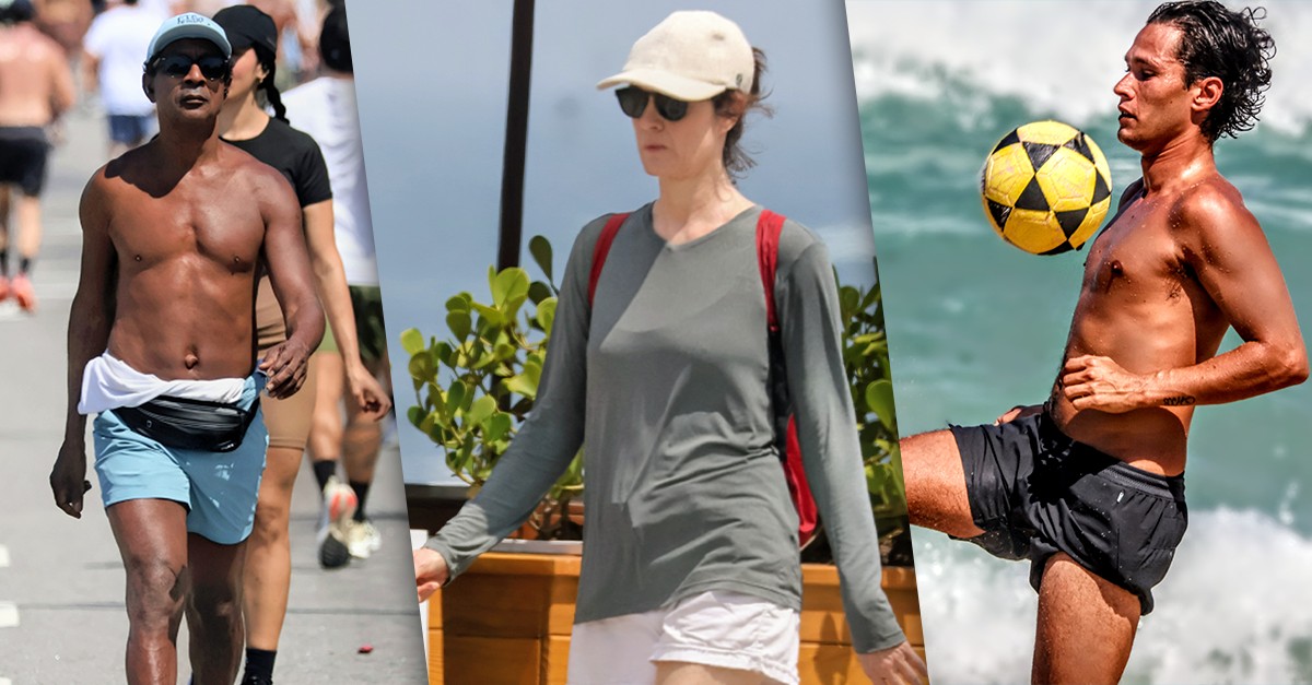 Domingo ensolarado e de altas temperaturas no Rio leva famosos para praias