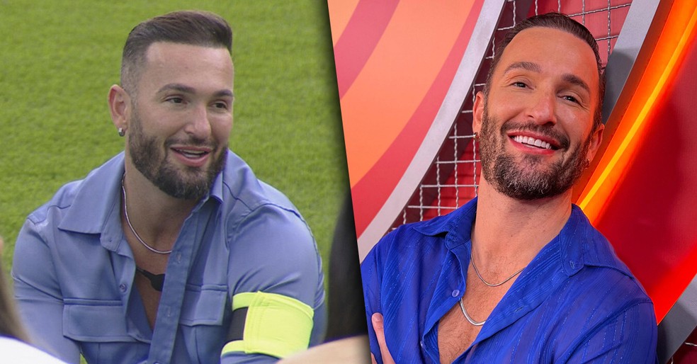 Antes e depois de Diego Hypolito, do BBB 25 — Foto: Globo / gshow