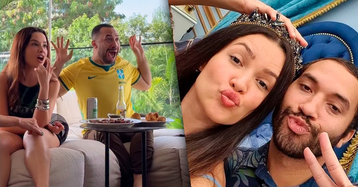 Gil do Vigor e Juliette assistem juntos à vitória do Brasil contra o Japão na Copa: 'Narração especial'