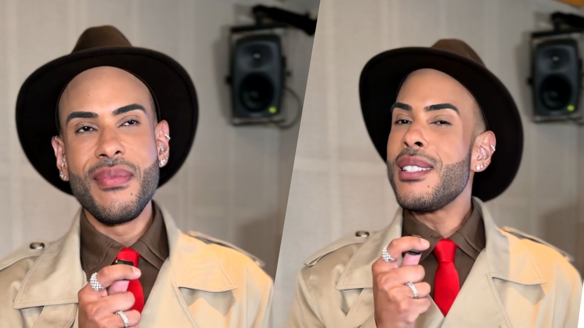 Hugo Gloss nos bastidores de 'Estrelas da Casa', conversando com finalistas