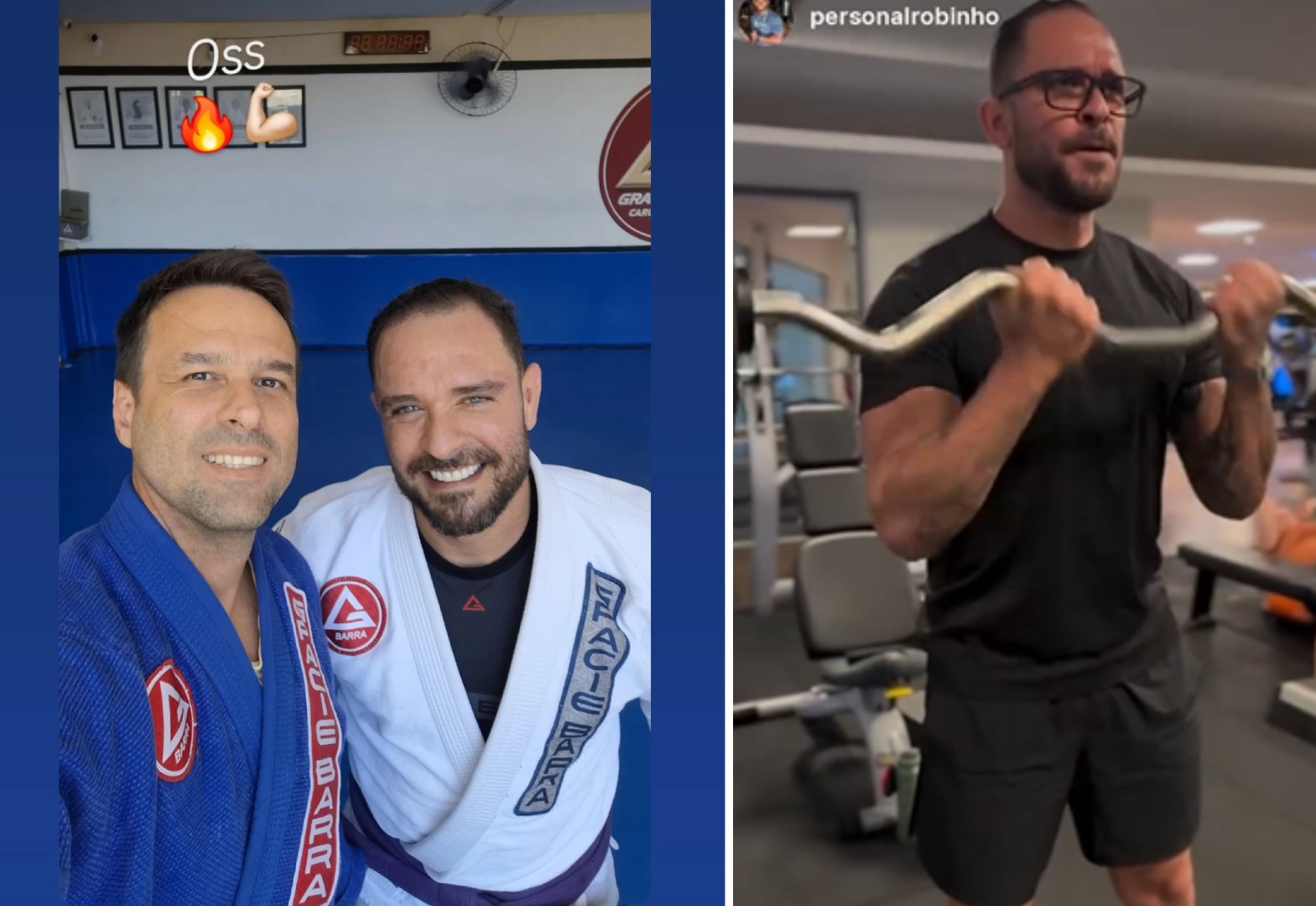 Em primeiro post solteiro, Diogo Nogueira mostra treino