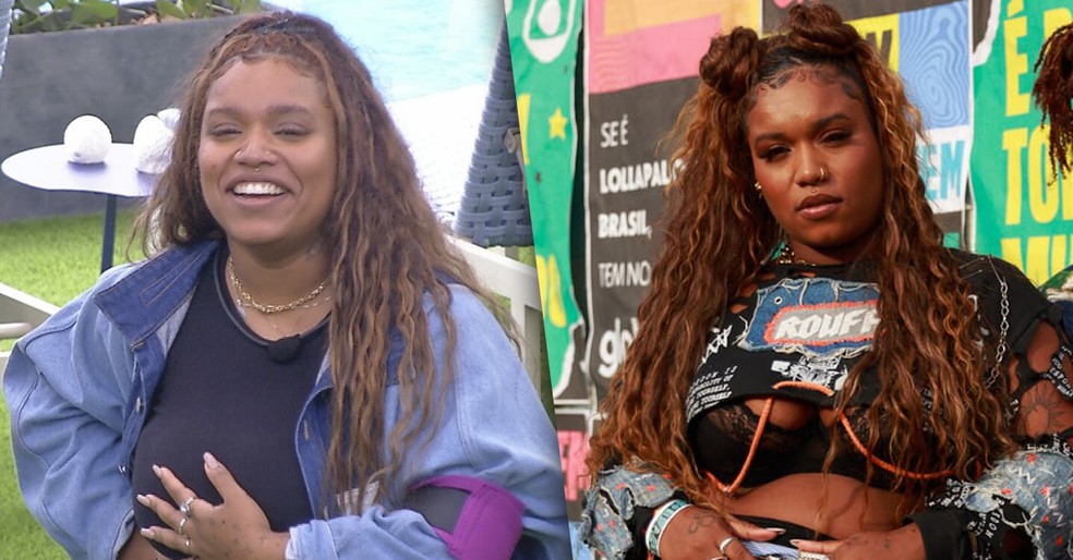 Antes e depois de Camilla, do BBB 25 — Foto: Globo / Reprodução / Instagram