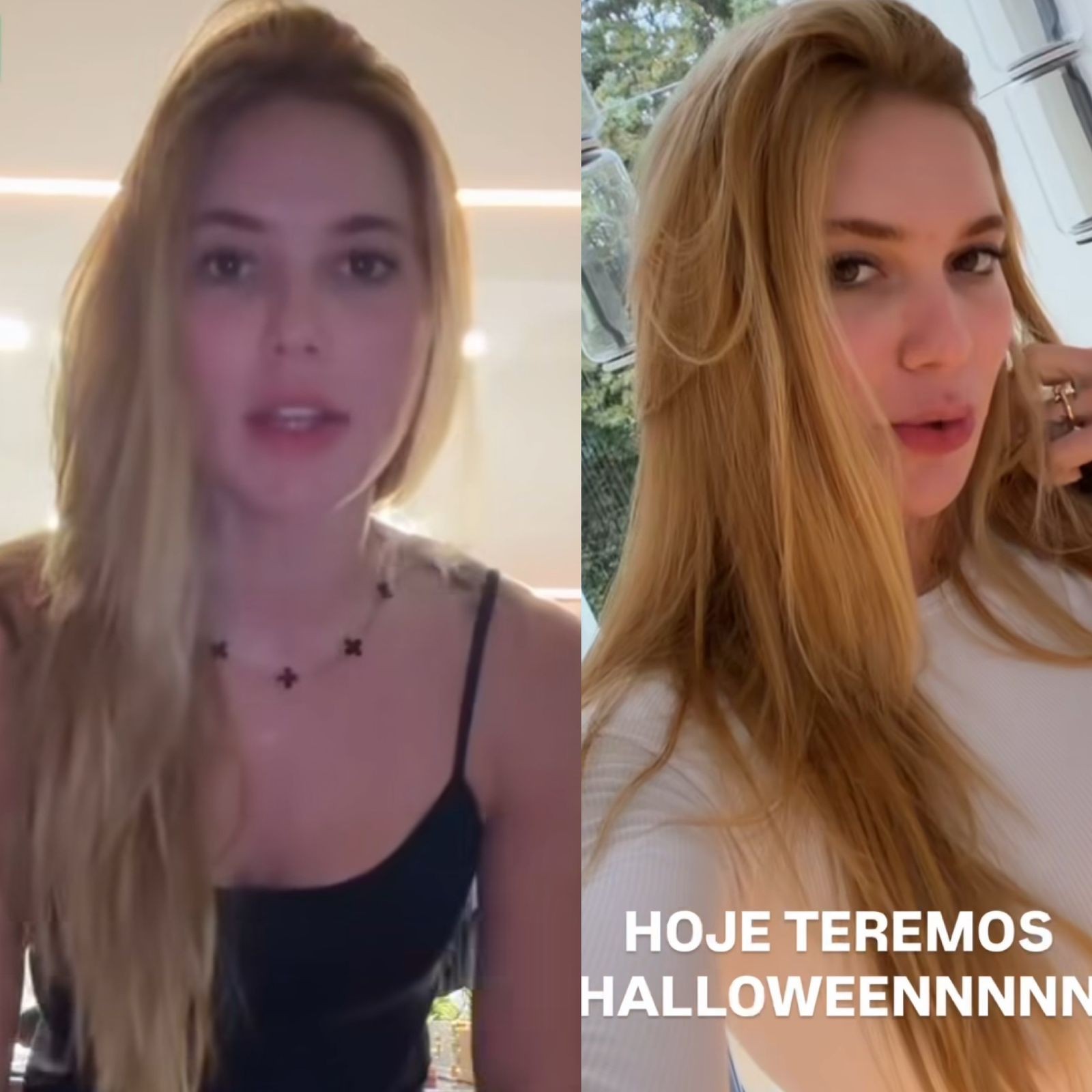 Virginia se arruma para ir à festa de Halloween na Espanha com Vini Jr.