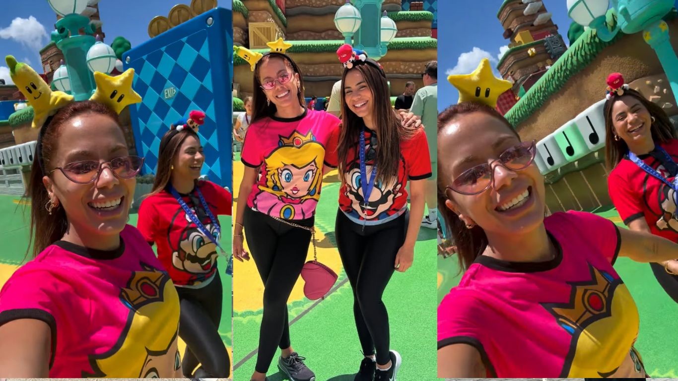 Anitta e Lexa se divertem correndo em parque temático e brincam em vídeo: 'Somos duas crianças'