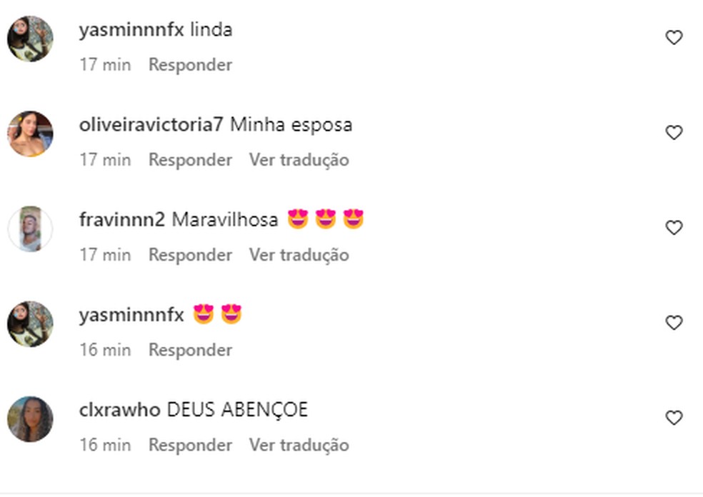 F&atilde;s fazem declara&ccedil;&otilde;es para Negrini &mdash; Foto: Reprodu&ccedil;&atilde;o/Instagram