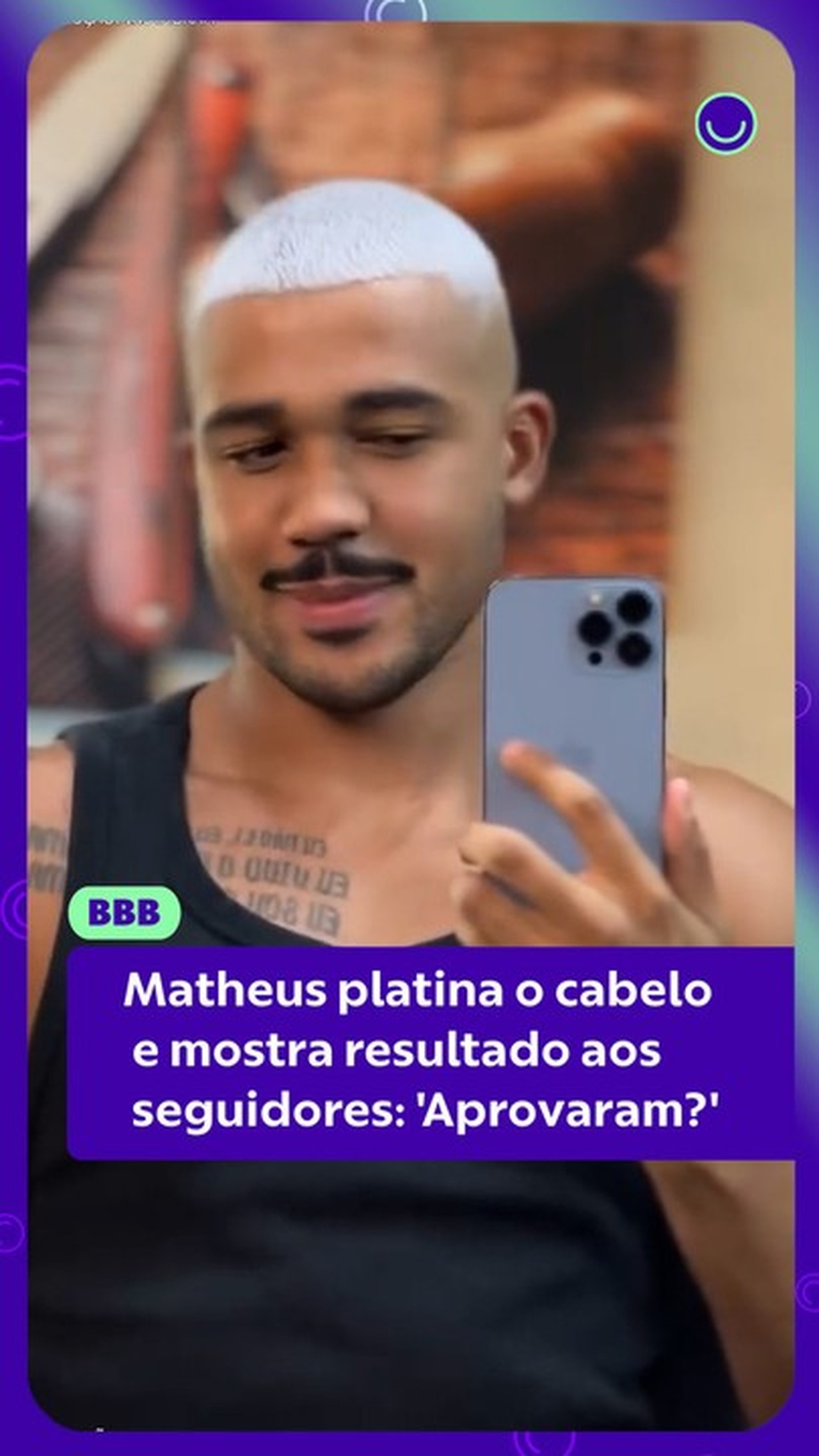 Matheus platina o cabelo e mostra resultado aos seguidores: 'Aprovaram?'