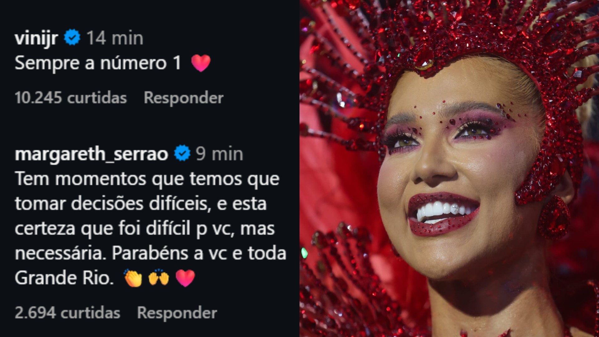 Virginia Fonseca deixa cargo de rainha da Grande Rio e é homenageada por famosos