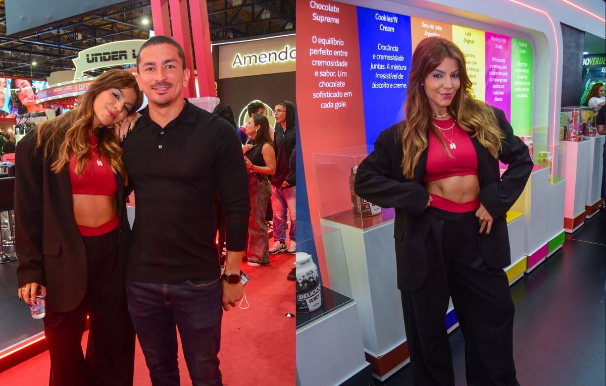 Em clima de romance, Hariany Almeida posa ao lado de Renan Machado e exibe abdômen sarado