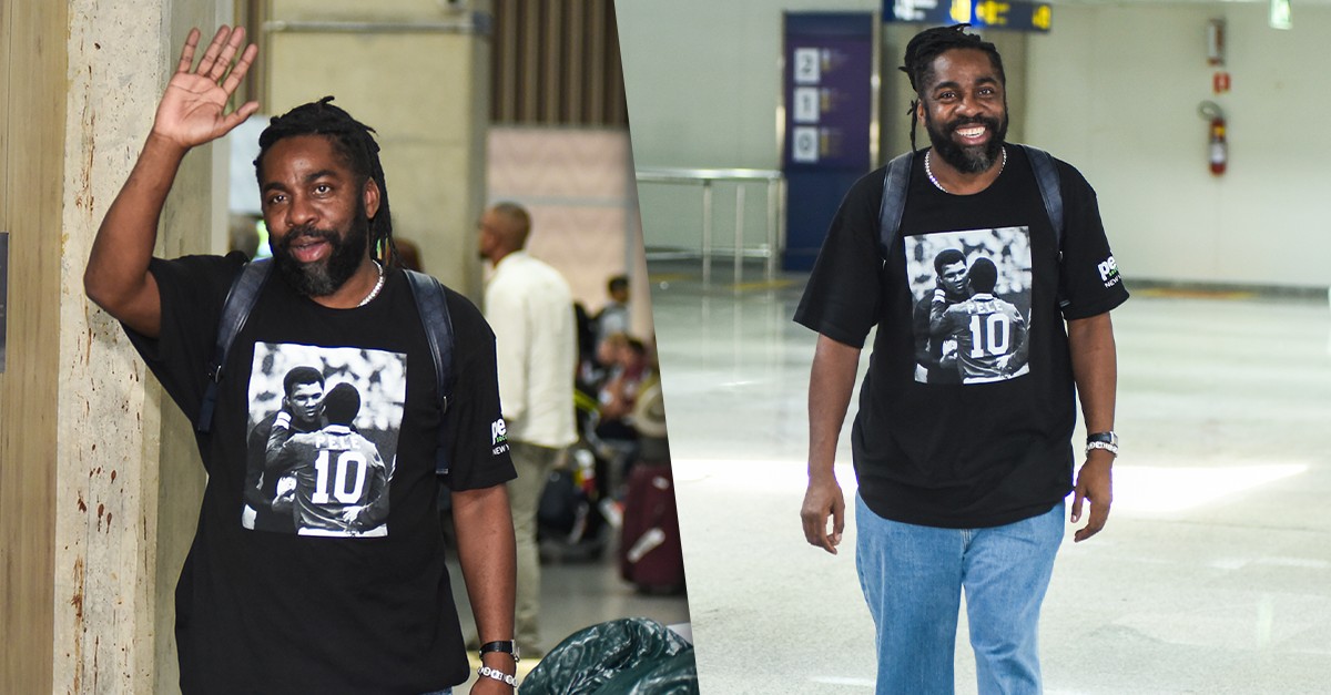 Sorridente, Lázaro Ramos volta ao Brasil após o Oscar