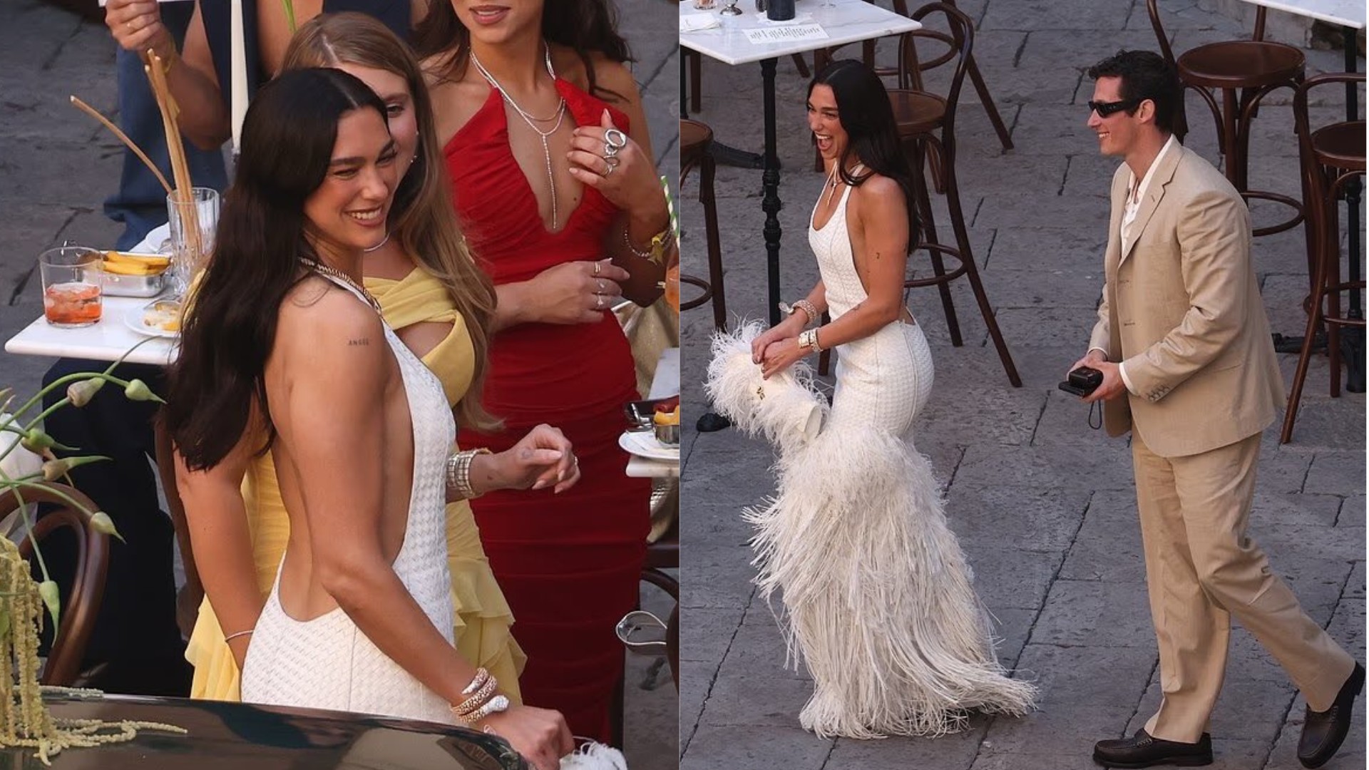Dua Lipa e Callum Turner dão início às celebrações do casamento na Itália