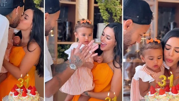 Bruna Biancardi faz 31 anos e ganha bolo de Neymar e Mavie — Foto: Reprodução/Instagram