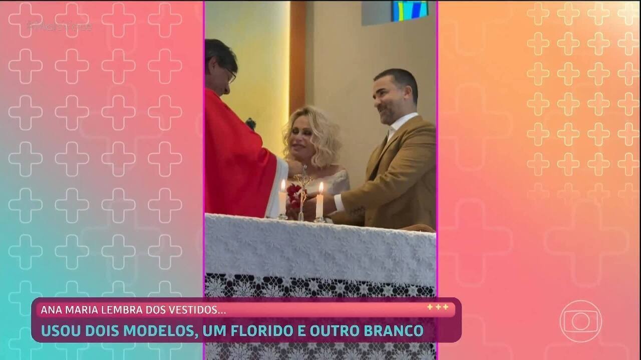 Ana Maria Braga beija o marido, Fábio Arruda, no Mais Você e sugere: 'Precisamos casar de novo'