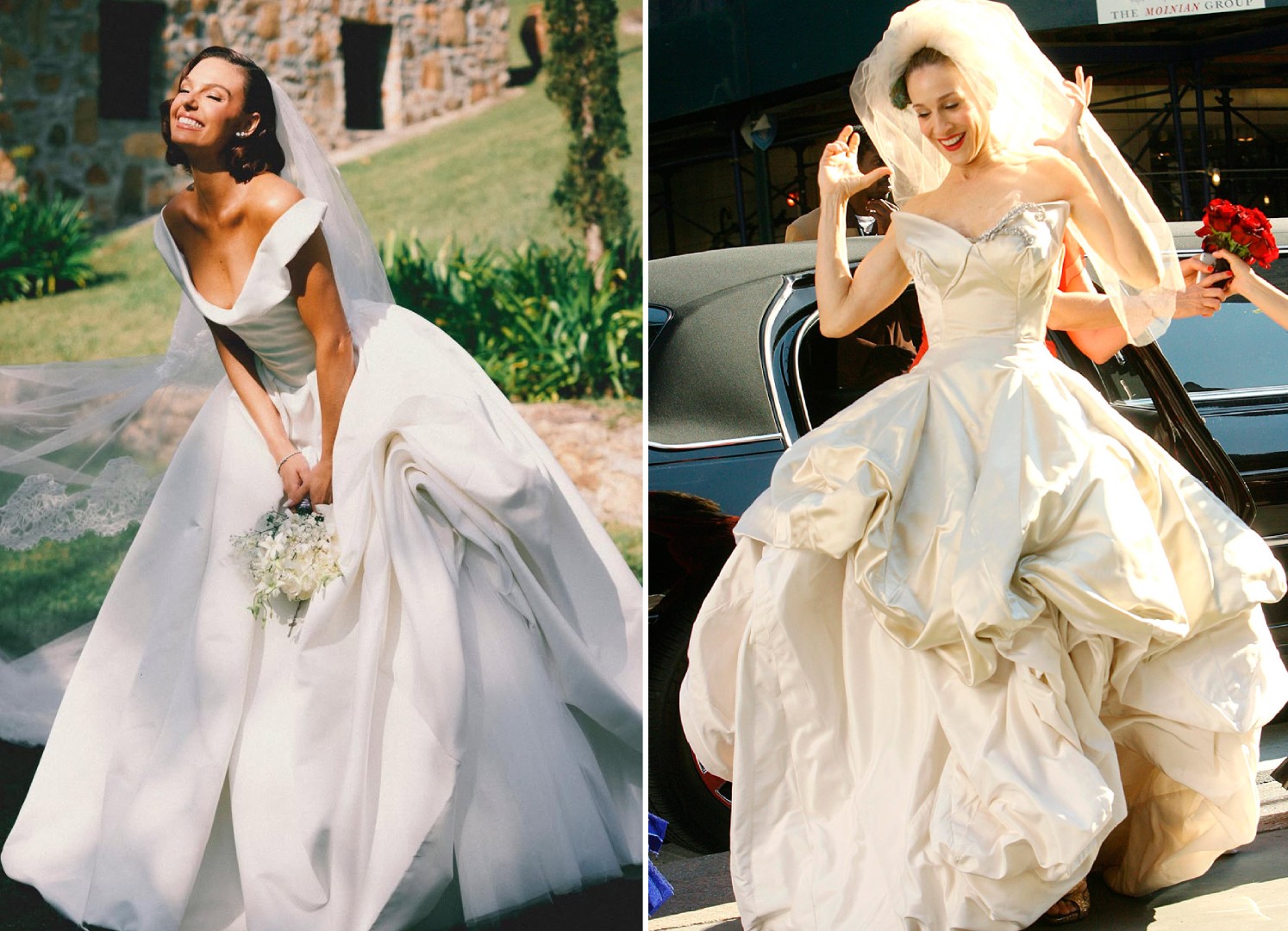 Isis Valverde se casa com vestido da grife Vivienne Westwood, a mesma que fez looks de Carrie Bradshaw em filme