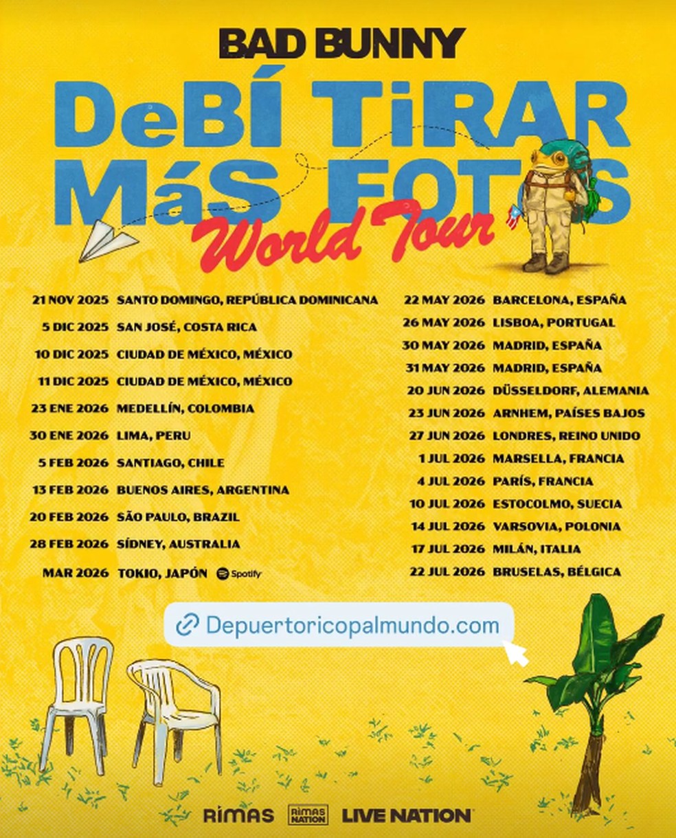 BAD BUNNY 東京公演ポスターピンクor青 Bad Bunny anuncia turnê mundial com show São Paulo, em fevereiro