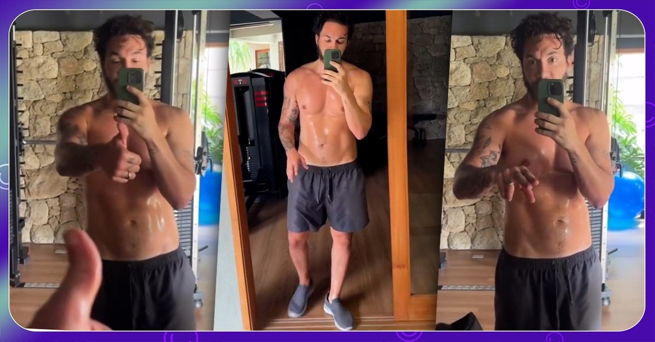 Eliezer posa sem camisa e fala sobre rotina de alimentação e treino: 'Acho um equilíbrio'