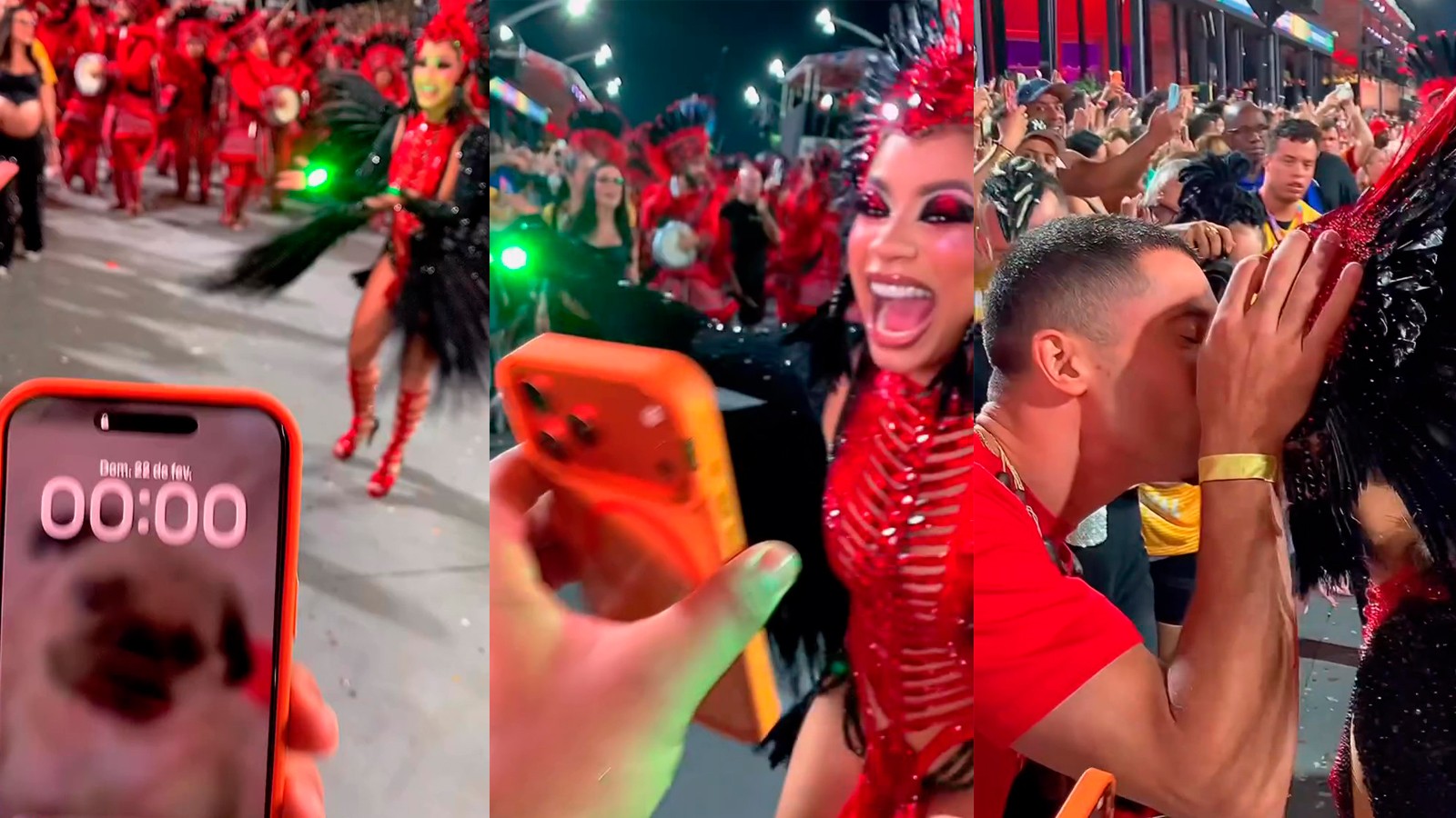 Lexa celebra aniversário no Anhembi desfilando como madrinha de bateria: 'Feliz aniversário pra mim'