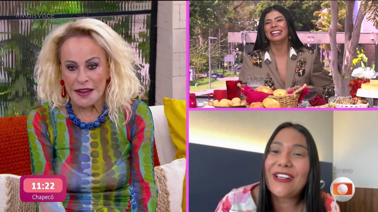 Marciele flerta com Chaiany ao vivo no Mais Você e comenta: 'Hoje eu te espero'