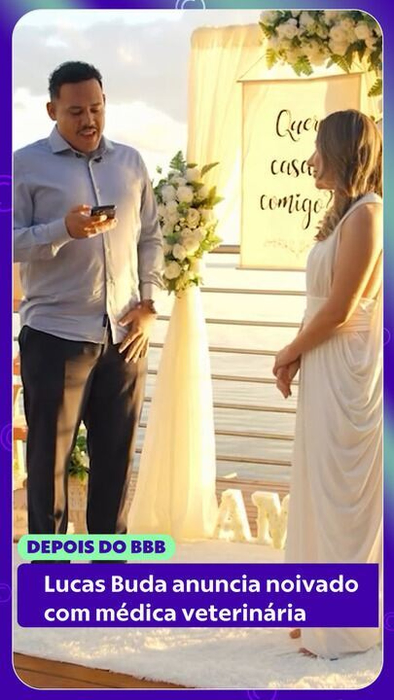 Ex-BBB Lucas Buda anuncia noivado com médica veterinária