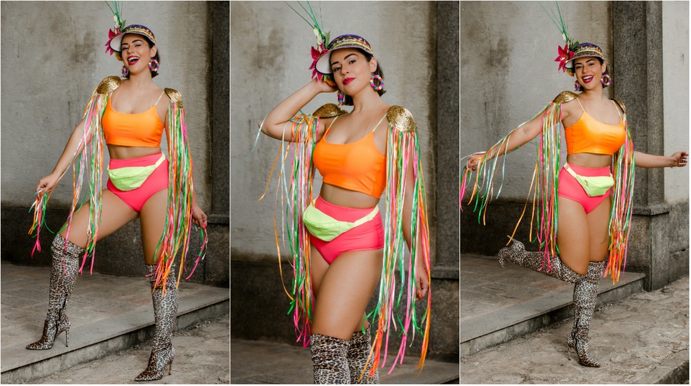 Vivian Amorim abusa do neon em ensaio de Carnaval e afirma O