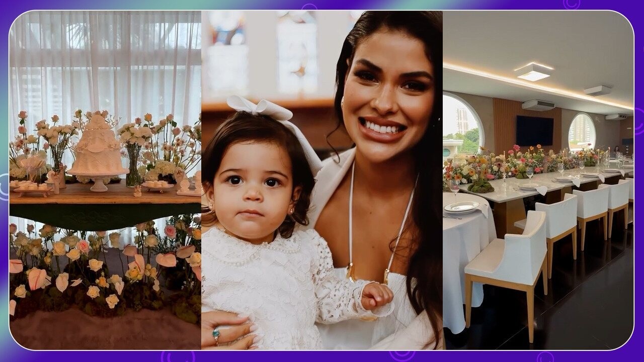 Munik Nunes abre álbum de fotos do batizado da filha, Catarina, e encanta web