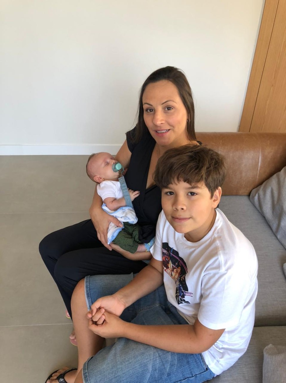 Analy Rosa, Davi e Theo — Foto: Arquivo pessoal