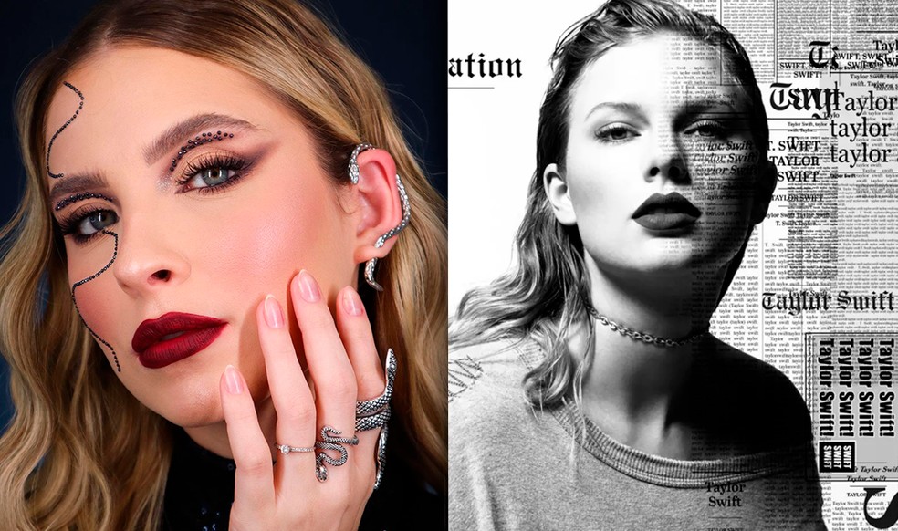 Influenciadora ensina maquiagem temática de reputation para shows de Taylor Swift no Brasil — Foto: reprodução/divulgação