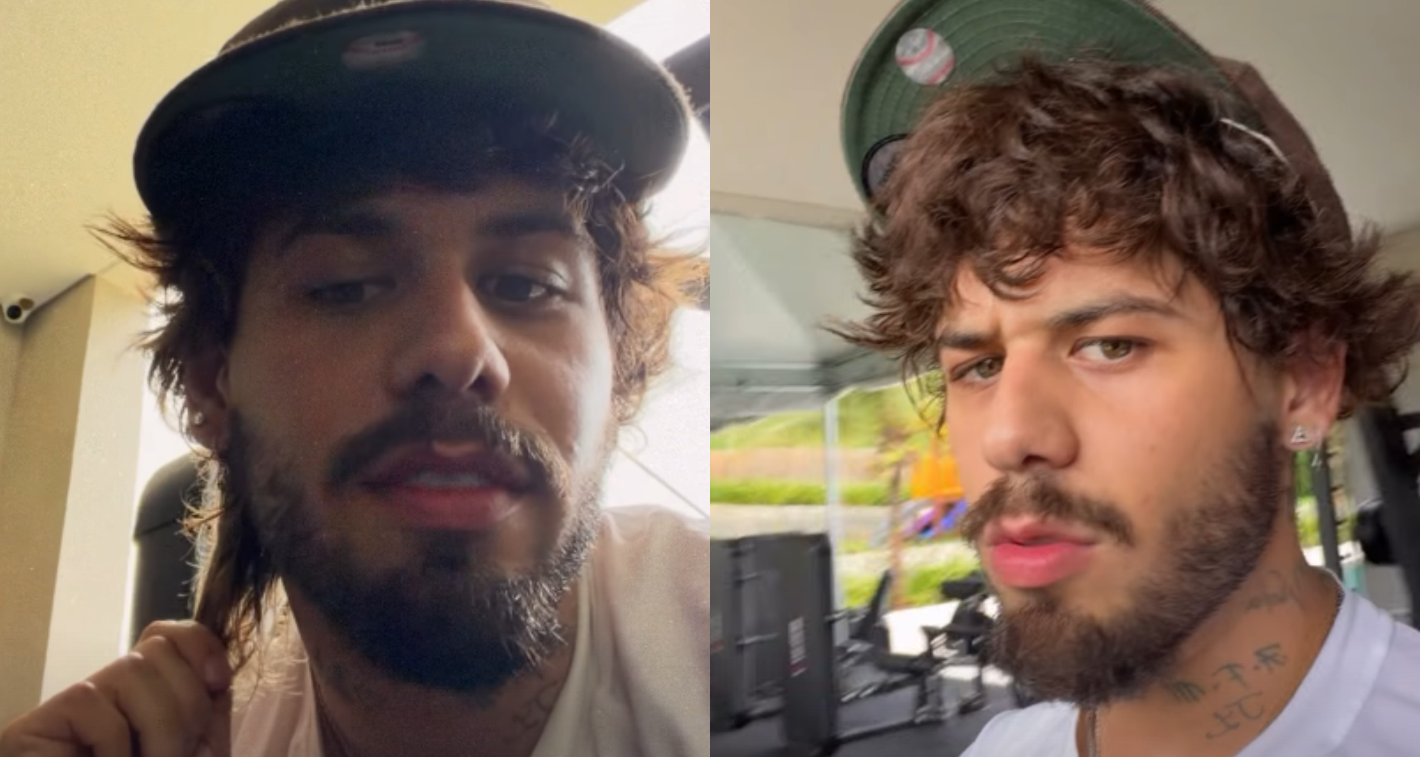 Há quase um ano sem cortar o cabelo, Zé Felipe lembra promessa e corte químico