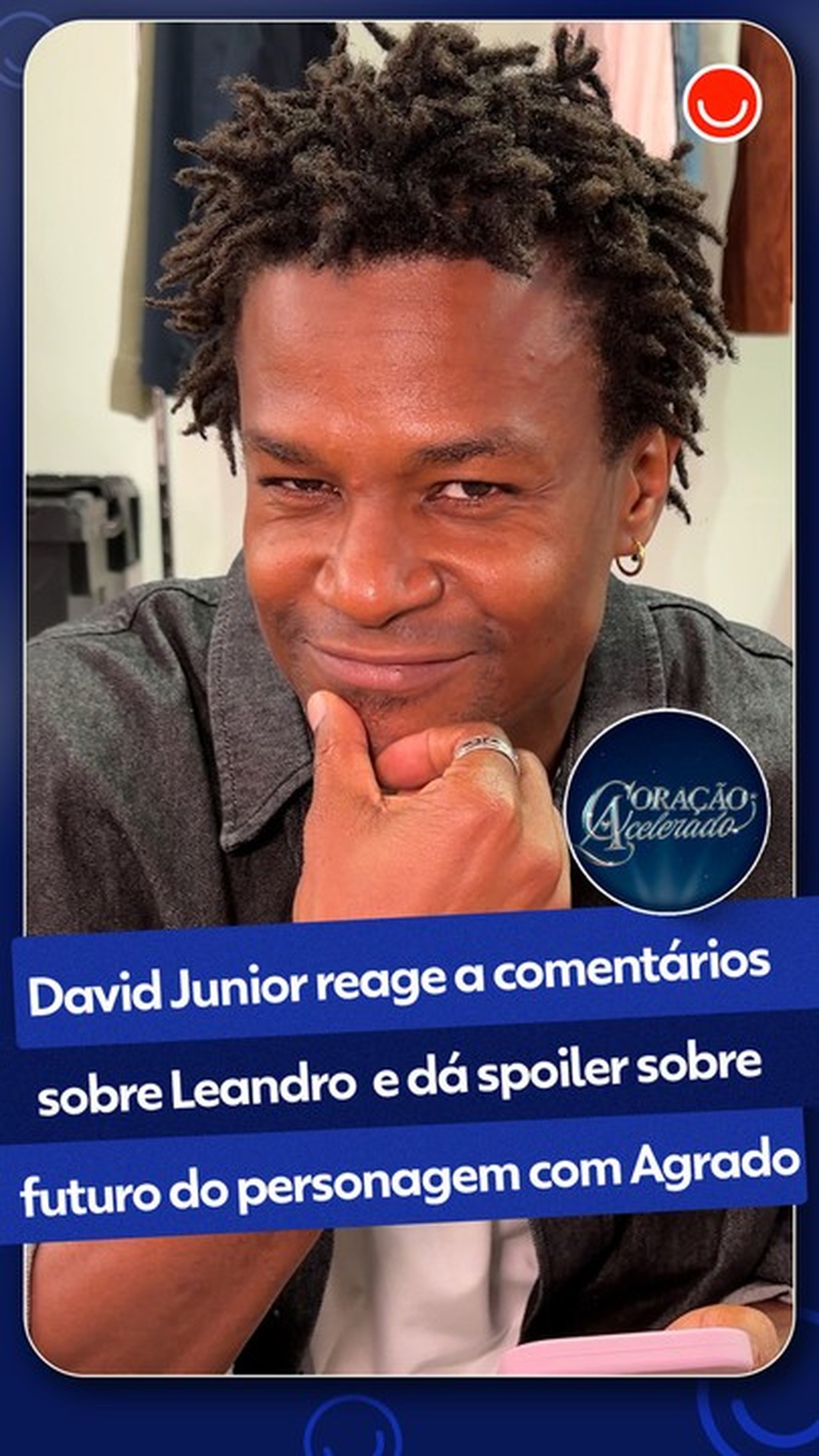 David Junior reage a comentários e dá spoiler sobre futuro de Leandro e Agrado em Coração Acelerado: 'Será um ponto sensível'