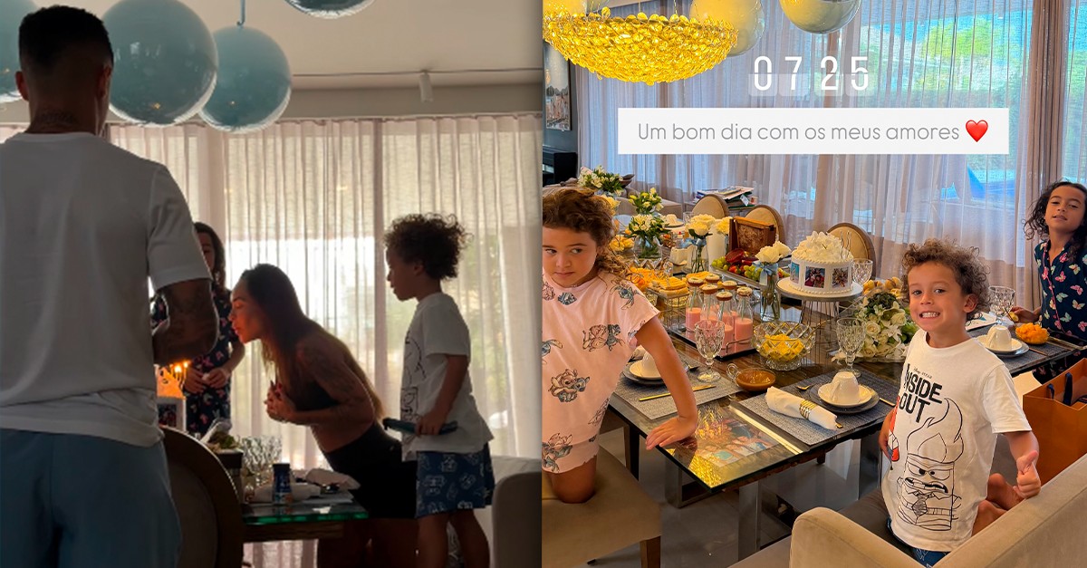 Ainê Coutinho recebe café da manhã surpresa de aniversário de Philippe Coutinho
