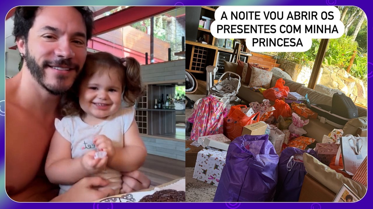 Viih Tube mostra presentes e Eliezer brinca sobre não comer na festa da filha Lua: 'Nem um salgadinho'