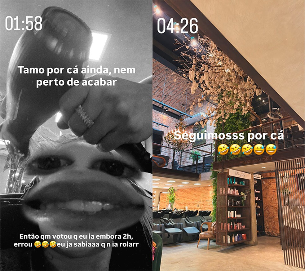 Virginia vira a madrugada em salão de beleza para mudar o visual — Foto: Reprodução/Instagram