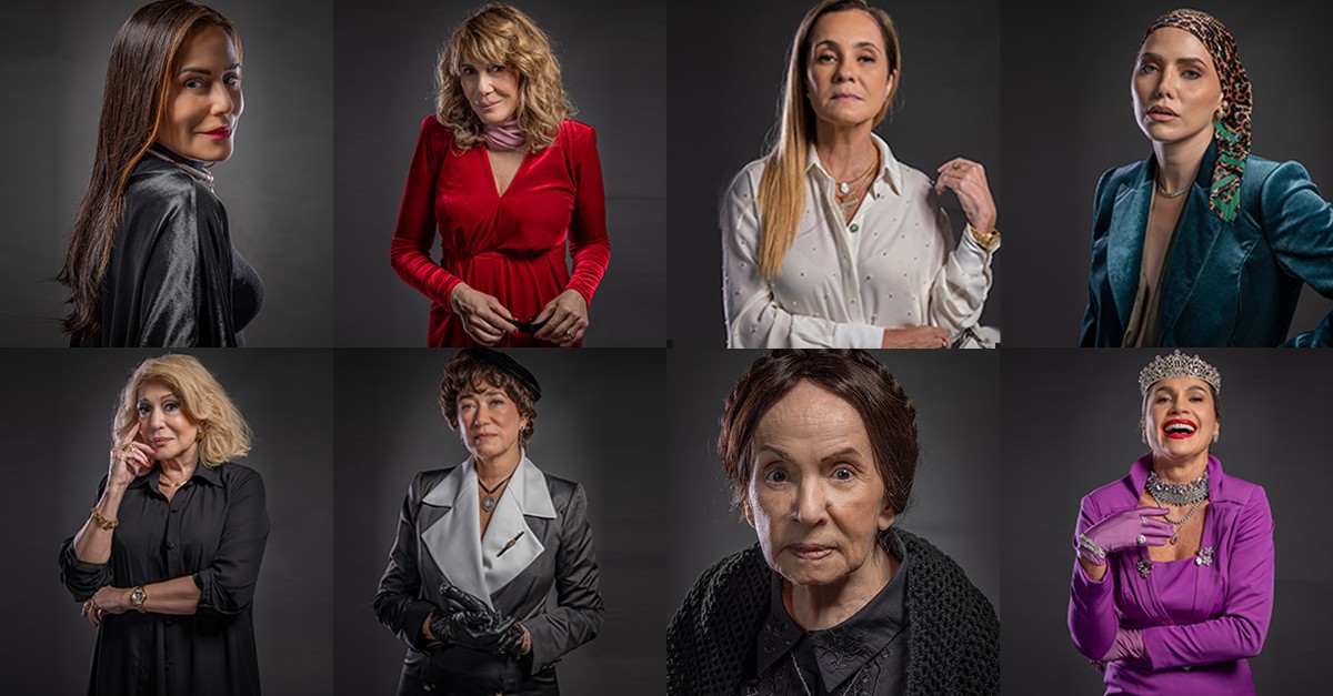 Susana Vieira posa nos bastidores com as principais vilãs das novelas da TV Globo