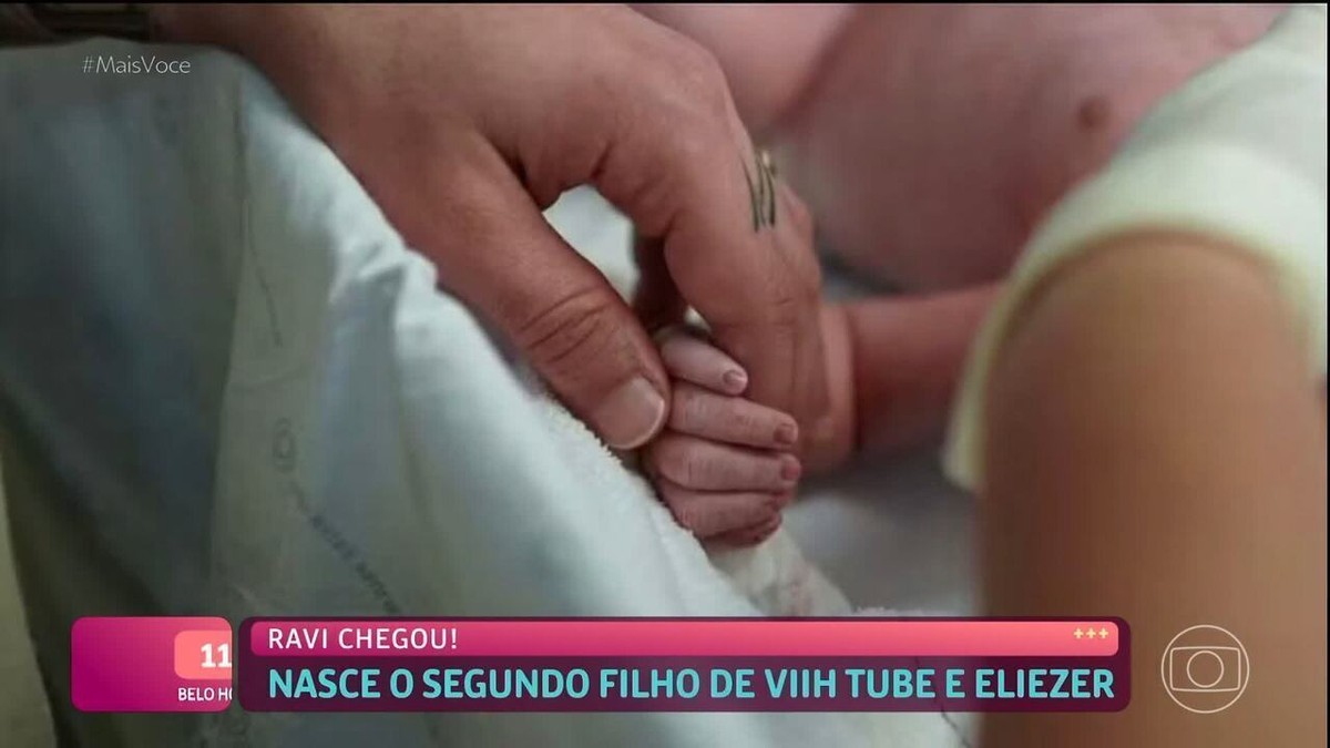 Tati Machado conta mensagem que recebeu de Eliezer após nascimento de Ravi, filho dele com Viih Tube: 'Mais um bochechudo para a família'