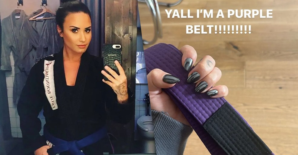Demi Lovato celebra mudança de faixa no jiu-jistu — Foto: Instagram
