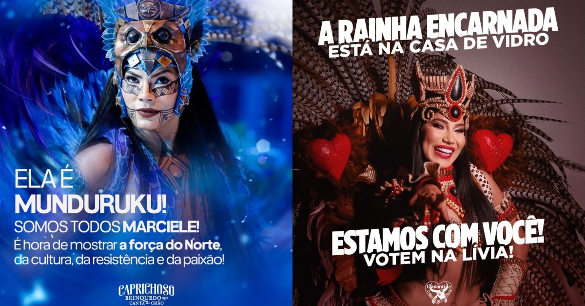 Boi Garantido e Caprichoso publicam homenagens à Lívia e Marciele, da Casa de Vidro Região Norte, do BBB26