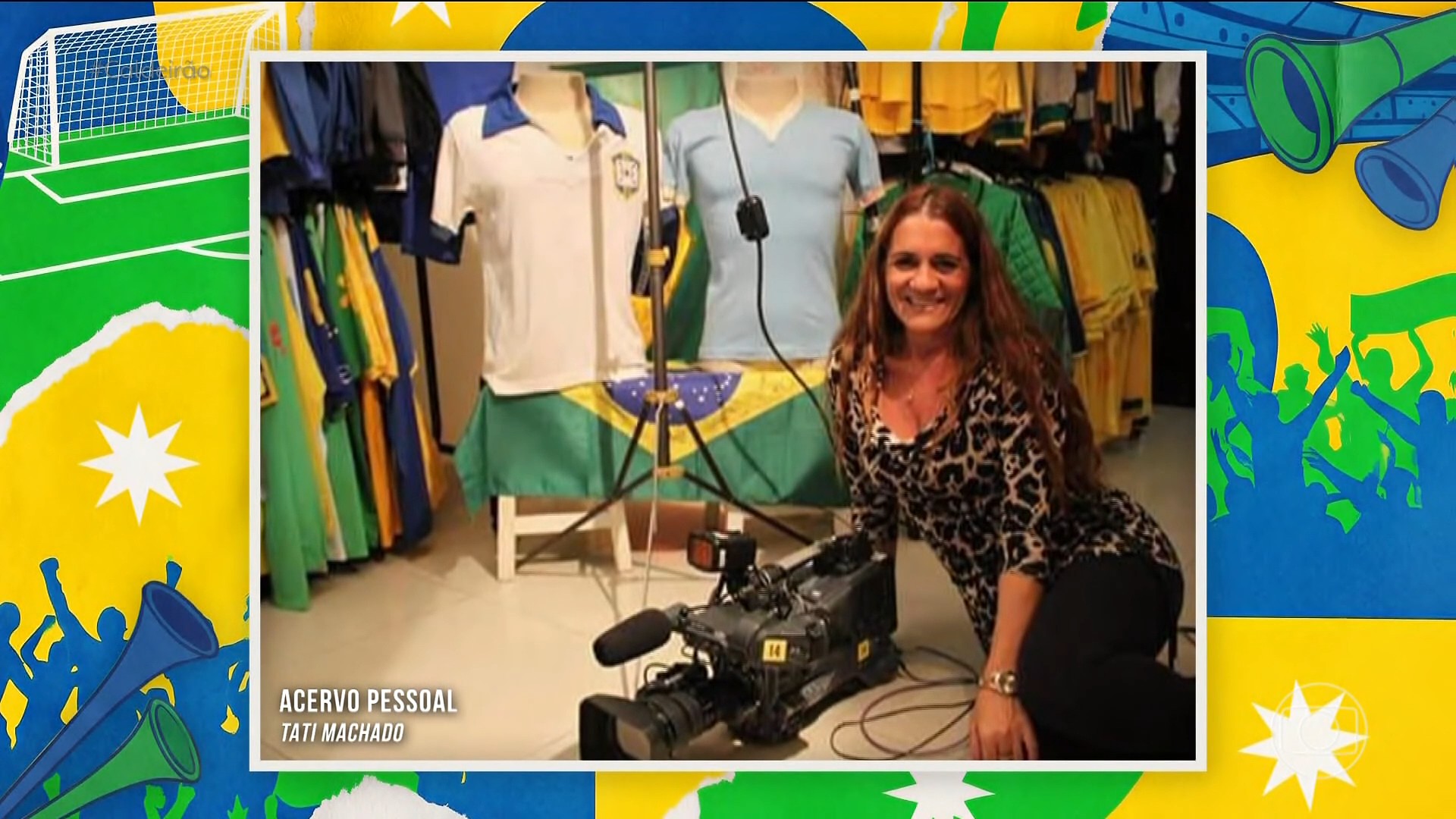 Tati Machado revela que a mãe colecionava camisas de futebol e já vendeu uniforme de jogador famoso
