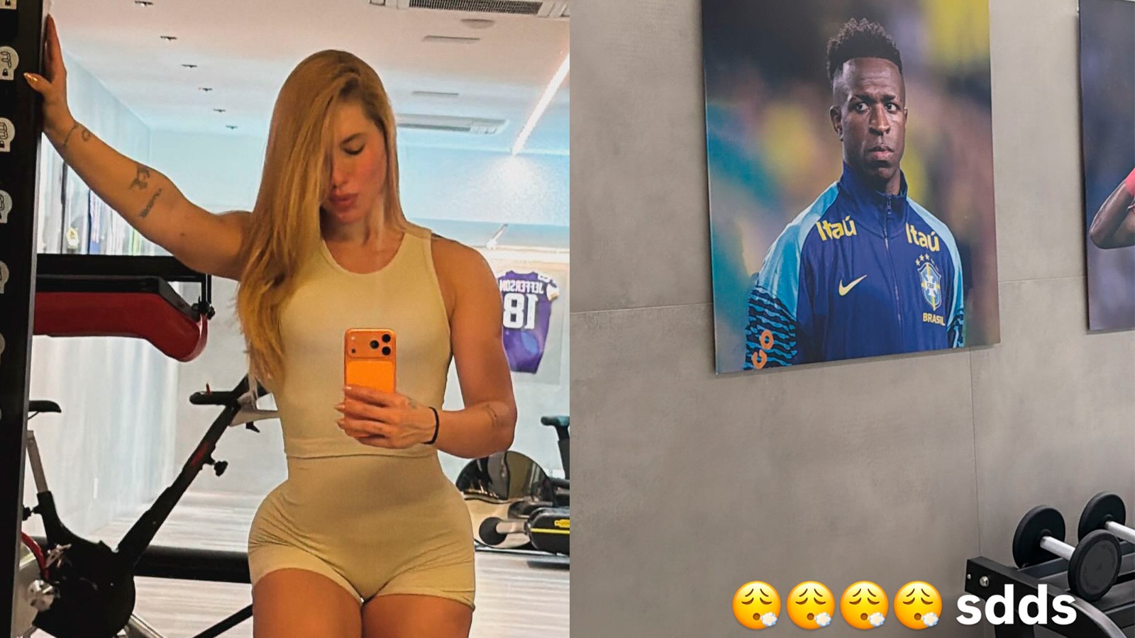 Virginia posta foto de quadro com a imagem namorado, Vini Jr., e diz: 'Saudade'