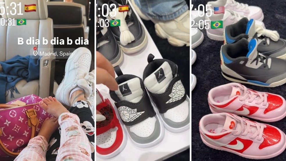 Após desabafo de Zé Felipe, Virginia volta para Madri com os filhos e posta presentes do namorado Vini Jr. — Foto: Reprodução/Instagram