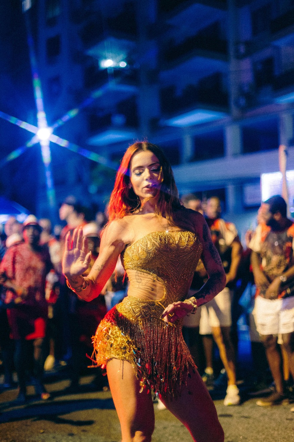 Thaís Vasconcellos desfila pelo Salgueiro em 2025 — Foto: Matheus Yashi