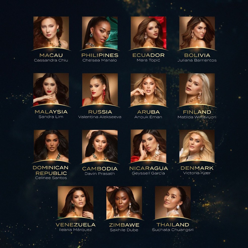 Miss Universo 2024: veja o top 30 da edição — Foto: Reprodução/Instagram