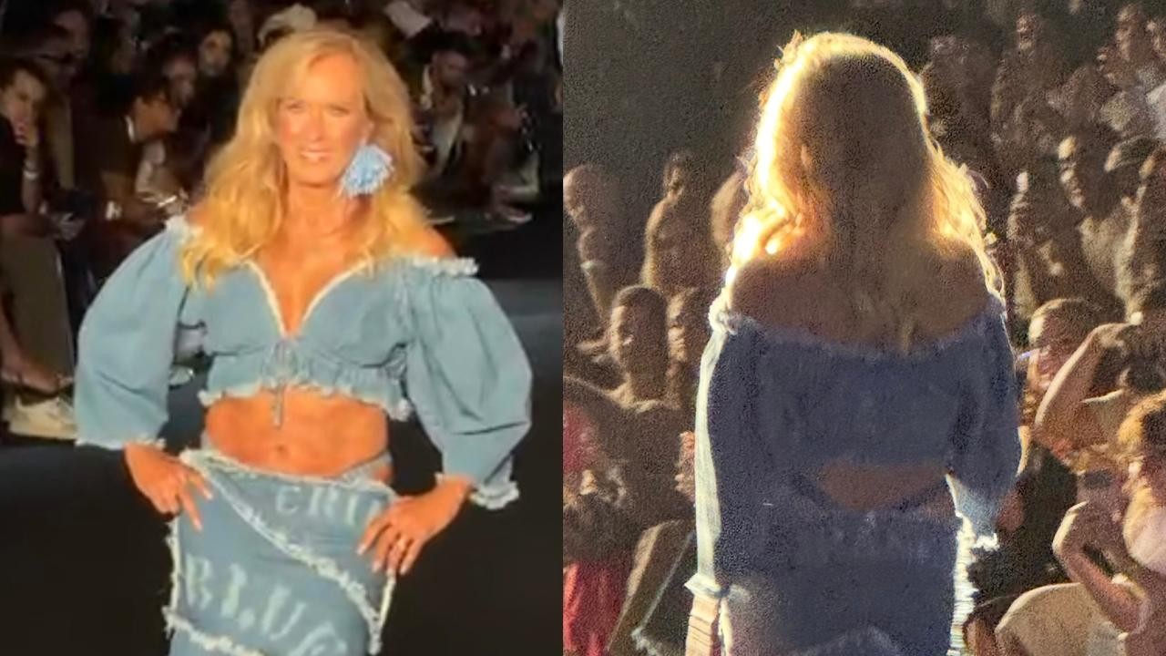 De barriga de fora, Helô Pinheiro desfila com look de fio-dental e é ovacionada no Rio Fashion Week
