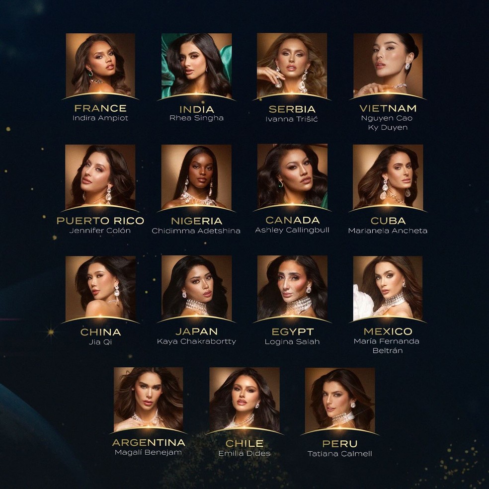 Miss Universo 2024: veja o top 30 da edição — Foto: Reprodução/Instagram